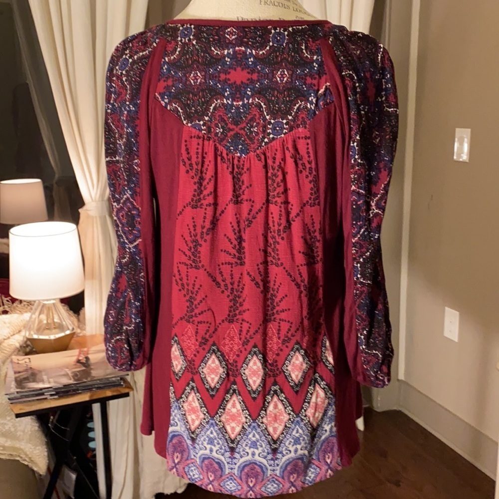 Fig & Flower plum maroon top women’s blouse Small - Picture 4 of 9